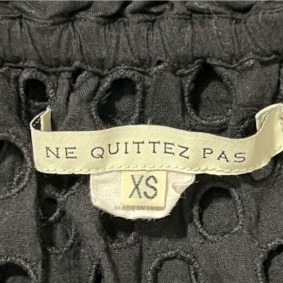 Anthropologie Ne Quittez Pas Eyelet Top Sz XS Black Beachy Resort Whimsigoth - Picture 10 of 11